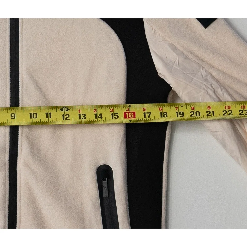 Stone Falcon‎ Men's Size Small White Black Full Zip Fleece Hoodie Jacket